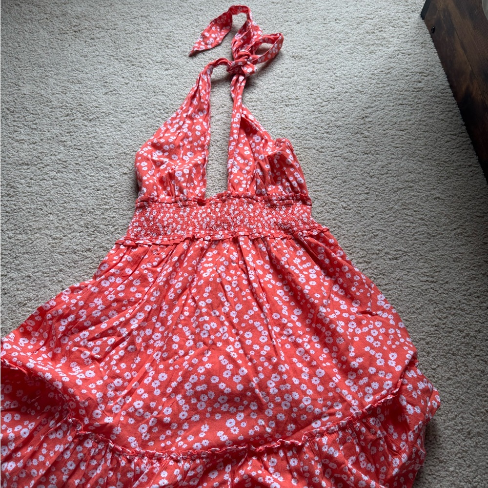 Aerie Coral Floral Top